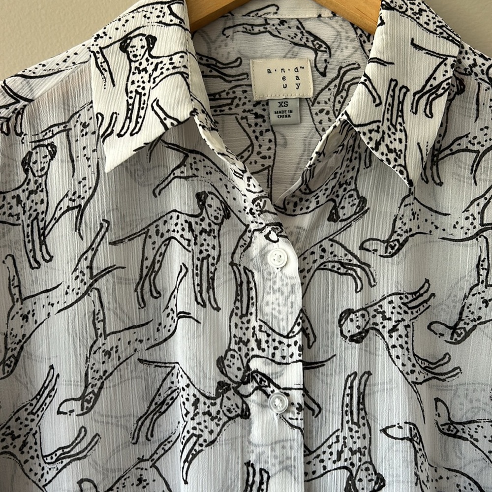 A New Day Black and White Button Down Shirt